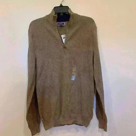Mens Club Room Textured 1/4 Zip Pullover Sweater S NWT -B1 100% Cotton - Picture 2 of 8